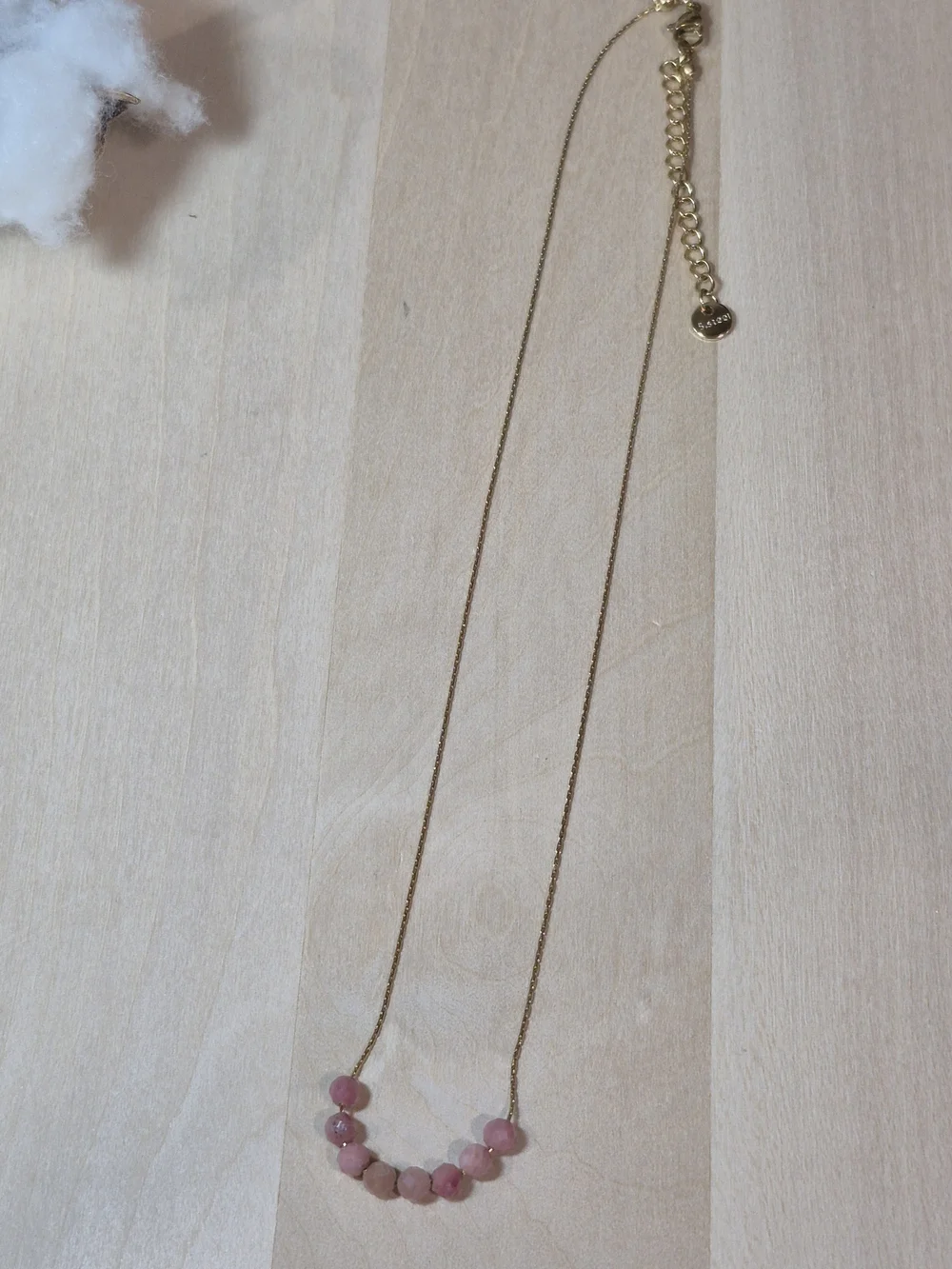 🩷💛NEW🩷💛 PRETTY!! Stsinless Steel Natural Stone Faceted RODOCROSITE Necklace